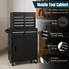 [US Local Warehouse] Large Detachable Toolbox with Double Door & Wheels Sliding Drawers Tool Chest Large Capacity Mechanic Tool Storage Box Metal Tool Cart for Garage Tool Room