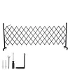[US Local Warehouse] Retractable Outdoor Fence Expandable Barricade with Casters Free Standing Safety Barrier 0-180 Degree Rotating Folding Safety Gate Railing for Garage Home  (Dark Brown 61 in-11 Feet H-L)