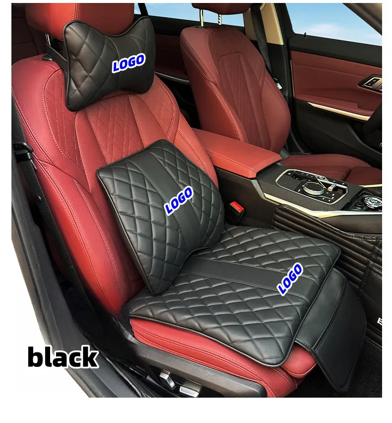 🔥Hot sale🔥Leather car seat cushion and lumbar support set(Special car LOGO)