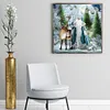 Santa Claus And Elk-11CT Stamped Cross Stitch 50*50cm/19.69*19.69in