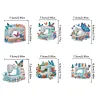 6pcs/set DIY Special-shaped Diamond Painting Wall-mounted Key Hook Kit (Sewing Machine)