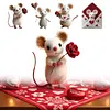 Felt Mouse Ornaments Cute Charming Handmade Valentine Felt Mice Figurines Valentines Day Gift Animal Decoration for Easter Gifts Wedding Party Supply