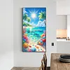 Diamond Painting-DIY Full Round Drill Coconut Tree Shells Beach(70*40 CM)