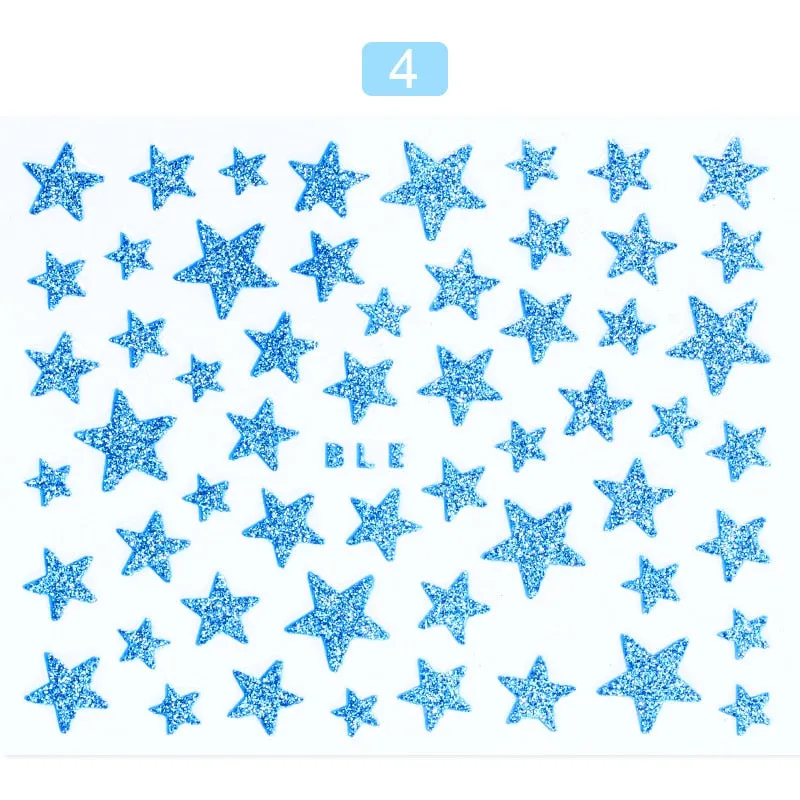 1 Sheet Butterfly Stars Series Nail Sticker Flower Leaves Slider Transfer Nail Decals Decoration Nail Art DIY Accessories-Nail Inspo