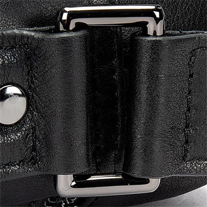 Men's Shoulder Bag Business Casual Leather Solid Color Crossbody Bag