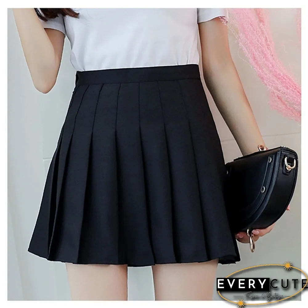 Women Fashion Summer High Waist Pleated Skirt Wind Cosplay Skirt