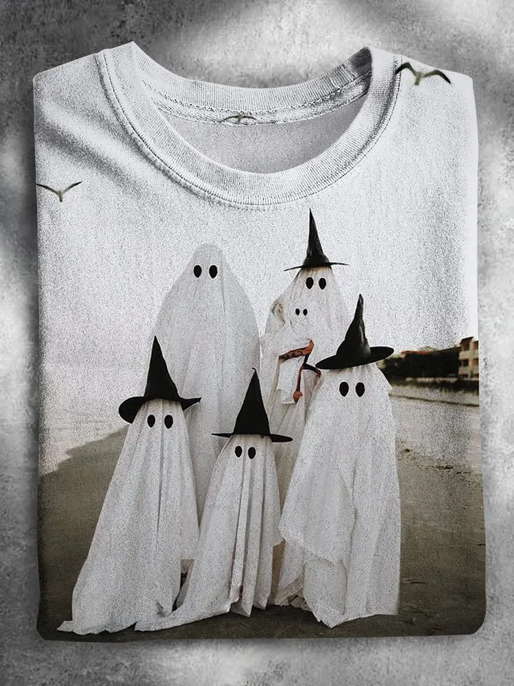 Ghost Hat Art Stylish Halloween T-shirt
