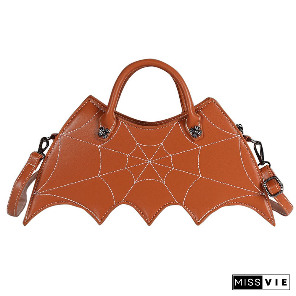 Spider Web Print Bat Irregular Crossbody Bag