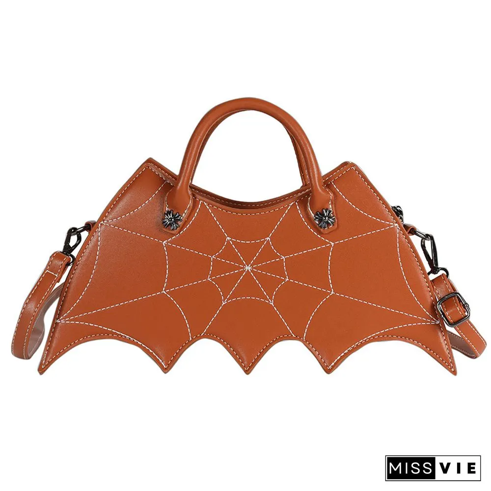 Spider Web Print Bat Irregular Crossbody Bag