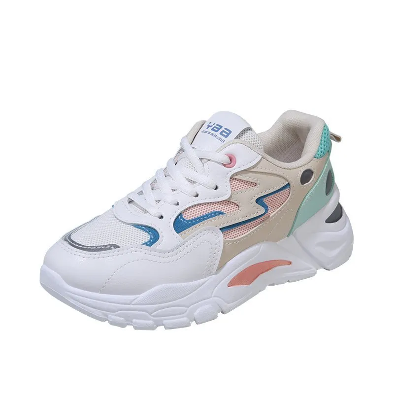 Churchf Churchf Shoes Female Mixed Batch 2024 Spring And Autumn New Breathable Light Loose Cake Soft Bottom Spell Color College Style Sports Women's Shoes