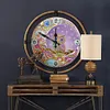 DIY Round Metal Tin Owl Diamond Painting Special Shaped  Clock Kit
