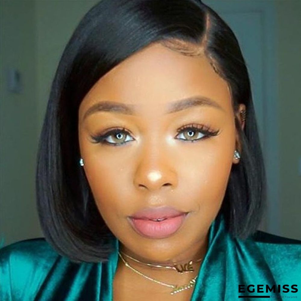 Female Short Straight Hair Side Split Bobo Head Fashion Chemical Fiber Wig | EGEMISS