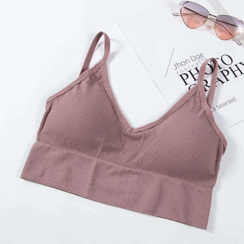 Open Back Tank Top Brassiere Comfortable Seamless Bra For Women Wirefree Underwear Soft Sexy Bralette Backless Bras