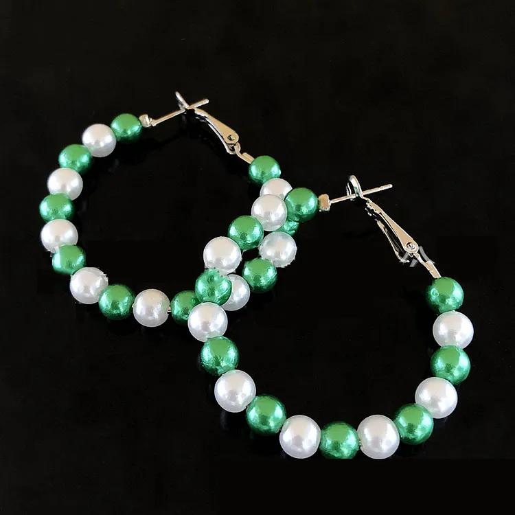 Fashion Hoop Pearl Earrings