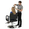 [US Local Warehouse] Hairdresser Barber Salon Chair Capacity 420 Lbs Barber Chair with Heavy Duty Hydraulic Pump 360 Swivel Adjustable Styling Equipment for Barbershop Home Hairdresser (Silver)