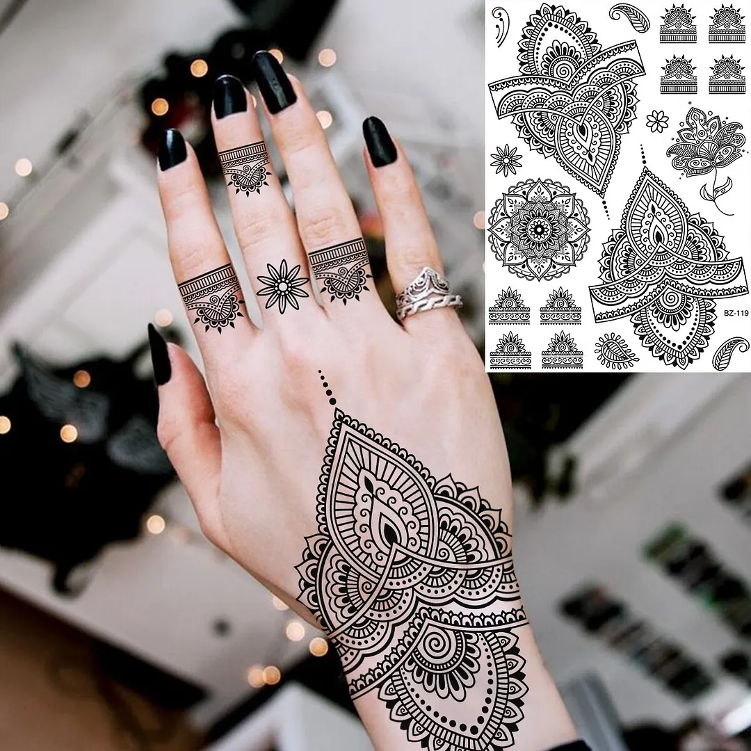 Sdrawing Peony Flower Temporary Tattoos For Women Adults Realistic Compass Moon Pendant Fake Tattoo Sticker Arm Body Tatoos