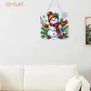 (US Local)Xmas Snowman Theme DIY Diamond Art Pendant Wall Door Decoration