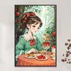 >SALE<Full Embroidery Eco-cotton Thread 11CT Printed Girl Cross Stitch Kit 50x75cm