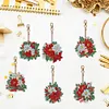 6PCS Diamond Painting Keyring Double Sided Diamond Painting Art Keychain Pendant