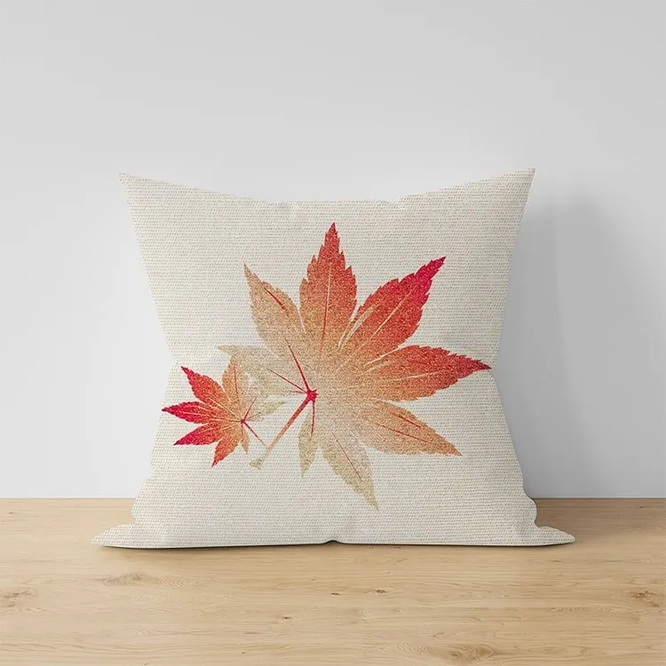 Red Maple Leaves Throw Pillow Home Decor