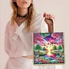 Diamond Painting Stream Dawn Scene Tote Bag Handbag