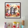 Cat-Partial 11CT Stamped Cross Stitch Bead Embroidery 36*36cm/14.17*14.17in