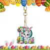 (US Local)PET Double Sided Special Shaped Easter Alphabet DIY Diamond Painting Keychain