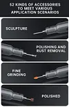 52-in-1 Rechargeable 80W Electric Micro-Sharpening Pen, Cordless Mini Electric Engraving Pen DIY Engraving Equipment - Engraving Tool Kit for Glass Ceramic Wood Ornaments