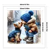 Boy And Puppy - 11CT Stamped Cross Stitch - 40*40cm - Dog Character