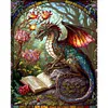 (Stamped/Counted) Pterosaur Reading - 14CT Cross Stitch 45*55cm/17.72*21.65in