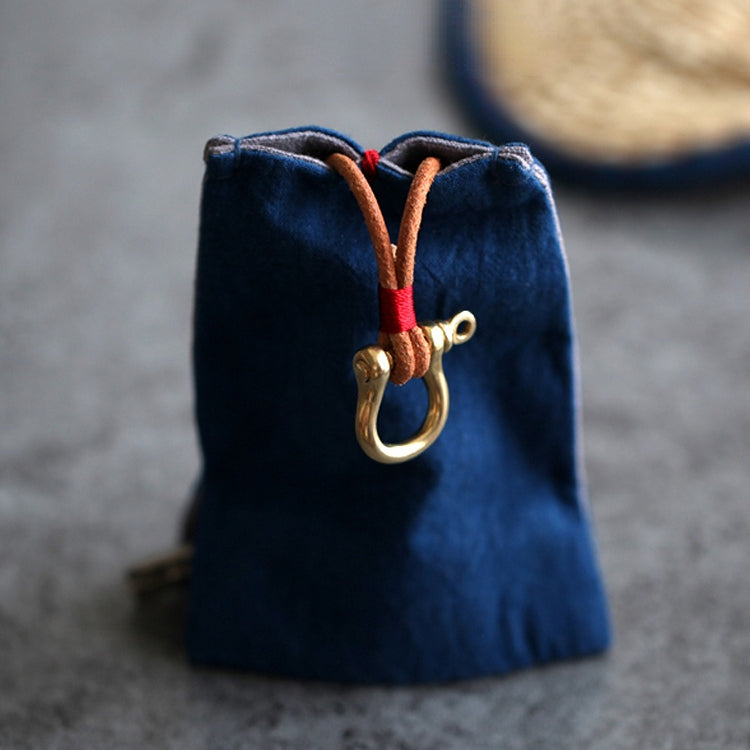 Hand-Woven Cloth Plant Dyeing Retro Key Bag Chinese Style Gifts Embroidered Cotton Key Bag Earphone Bag