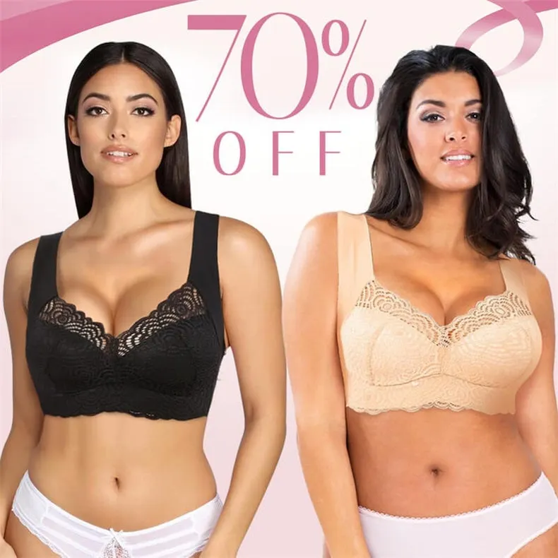 ExSecret - Ultimate Lift Full-Figure Seamless Lace Cut-Out Bra, Comfortable and Breathable Without Restraint