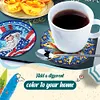 A Set (6 PCS) Wooden US Flag - 5D DIY Coaster