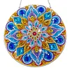 DIY Acrylic 5D DIY Diamond Painting Dots Pendant with Crystal Special Shape Rhinestone Diamond Art Window Hanging Ornament Single-Sided Drill 9.25x9.25inch for Home Garden Wall Door Decor