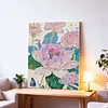 (40x50cm)Gold Foil Canvas Hot-stamped Floral Designs 5D DIY Diamond Painting Kit with Inner Frame