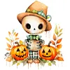 【Limited Stock Sale】Halloween Pumpkins  Skeletons-Paint by Numbers Acrylic Paintingg 40*40CM(Watercolor)