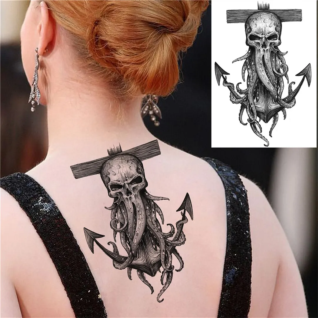 3D Lion Tiger Temporary Tattoos For Men Women Adult Black Wolf Tattoo Sticker Realistic Fake Bear Mountain Disposable Tatoo Body
