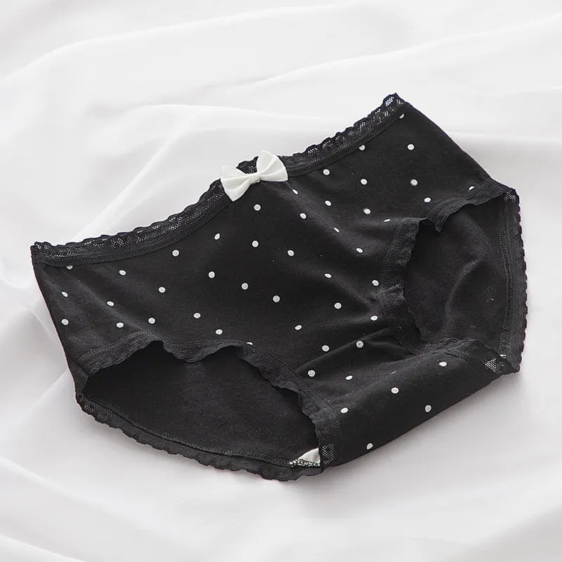 New Women's Underwear Sexy Lace Panties Fashion Printing Comfort Briefs Middle Waist Seamless Underpants Lovely Girl's Underwear