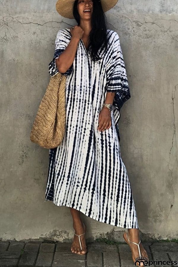 Live Freely Tie Dye Boho Loose Cover-up Dress