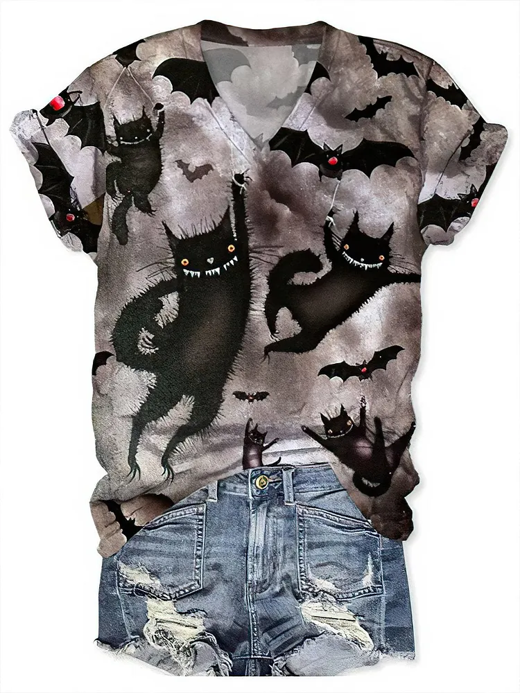 Halloween Art Print Casual T-Shirt