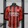 2025-2026 Long Sleeve Player Version AC Milan Home Football Shirt 1:1 Thai Quality
