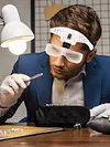 LED Head Magnifier 5 Interchangeable Lenses 1.0X to 3.5X Magnifying Glasses
