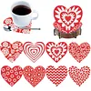 8Pcs Diamond Painting Wooden Love Coaster Diamond Art Kit w/ Holder No-Slip Decor