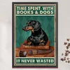 Time Spent With Books&Dogs It Never Wasted-11CT Stamped Cross Stitch 40*60cm(Big Size)