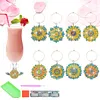 8PCS DIY Diamond Painting Art Wine Glass Charm Pendant Kits