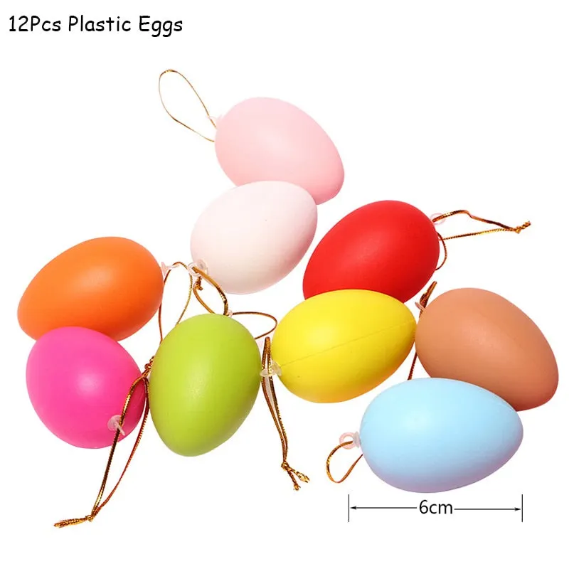 DIY Easter Decoration Eggs Styrofoam Foam Ball Happy Easter Decorations For Home Kids Easter Party Gifts Handmade Ornaments