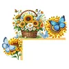 (US Local)Sunflowers Butterflies 5D DIY Wooden Diamond Painting Door Topper (Left)