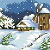 Winter-9CT Stamped Cross Stitch Bead Embroidery 17*17cm