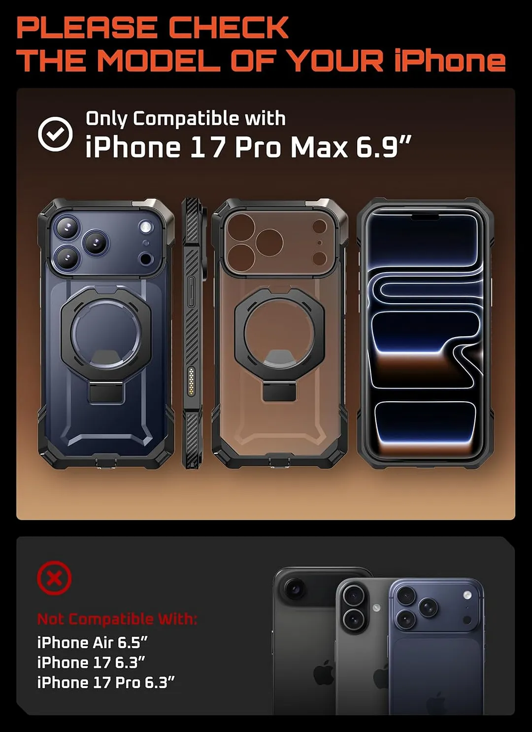 Compatible with iPhone 17 Pro Max Case with Kickstand (Unicorn Beetle Grip), [Camera Control Cover] [MagSafe Compatible] [Military-Grade Drop Protection] Heavy Duty Magnetic Phone Case