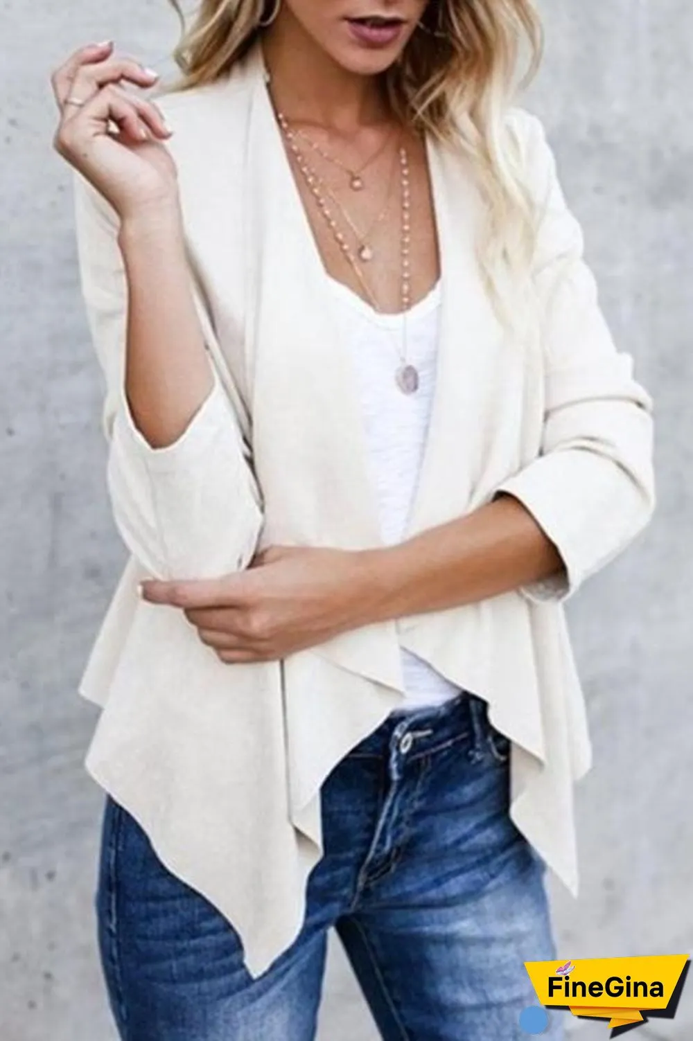 Trendy Long Sleeves Asymmetrical Coat